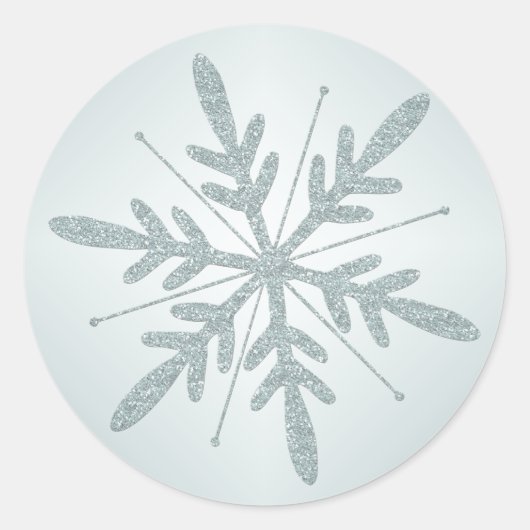 Glitterige groene sneeuwvlok Sticker (Voorkant)