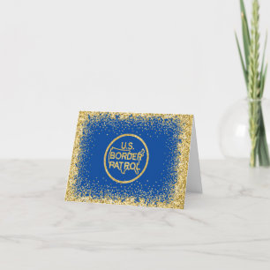 Glitterige kerstkaart met logo van de Amerikaanse Kaart