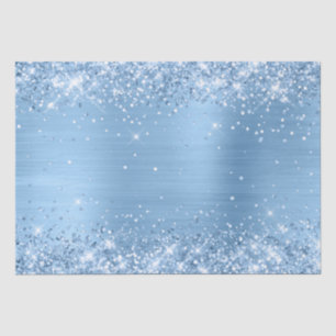 Glitterige Licht Babyblauwe Ombre Folie Tissuepapier