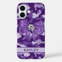 Glitterige Paarse Camouflage Gepersonaliseerd