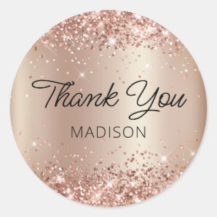 Glitterige Pastel Bronzen Schitterende Ombre Dank Ronde Sticker