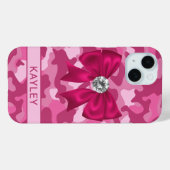 Glitterige Roze Camouflage Persoonlijk Case-Mate iPhone Case (Achterkant (horizontaal))