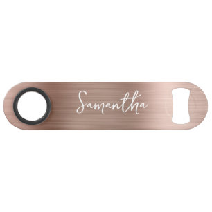 Glitterige Roze Gouden Glam Naam Speed Flessenopener