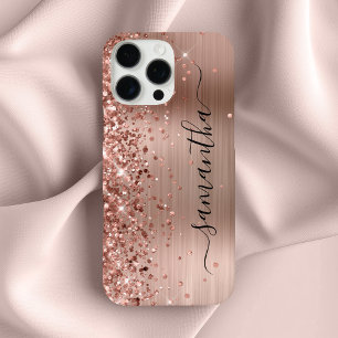 Glitterige Roze Gouden Metallic Meisjesachtige Han iPhone 16 Pro Max Hoesje