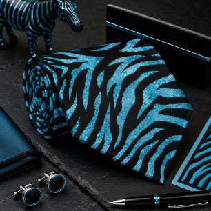 Glitterige zebra wild dier patroon stropdas
