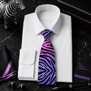 Glitterige zebra wild dier patroon stropdas