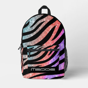Glitterige zebraprint rugzak