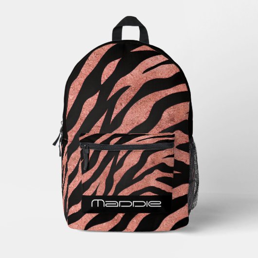 Glitterige zebraprint rugzak (Voorkant)