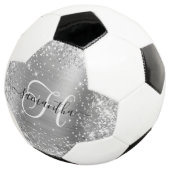 Glitterige Zilveren Glam Monogram Voetbal (Drie kwart)