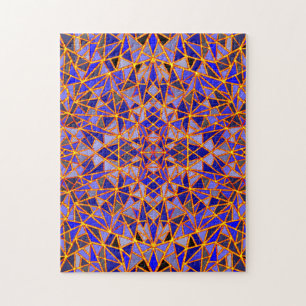 Glitterij en blauw Abstract Legpuzzel