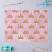 Glitterij Gold Crowns op roze ontkoppeling van gli Tissuepapier (Craft)