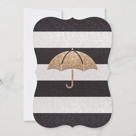 Glittering B&W Bold Stripes Vrijgezellenfeest Uitn Kaart (Achterkant)