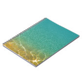 Glittering Blauwgroen blauw en gouden rimpels Notitieboek (Linkerzijde)