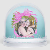 Glittering Christmas Pink Bow Photo Blue (Avant)