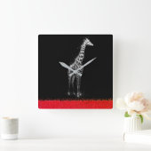 Glittering Giraffe Vierkante Klok (Huis)