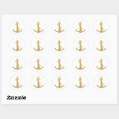 Glittering Gold Anchor Ronde Sticker (Vel)