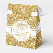 Glittering Gold Box - Champagne en kroonluchter Bedankdoosjes (Achterkant)