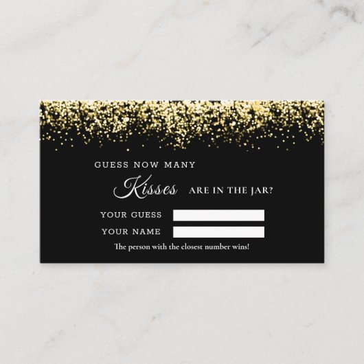 Glittering Gold Combien de baisers Douche Carte de (Devant)