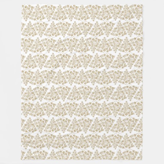 Glittering Gold CurlyQue kerstboom Fleece Deken (Voorkant)