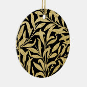 Glittering Gold en Black Leaf Pattern Keramisch Ornament (Rechts)