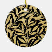 Glittering Gold en Black Leaf Pattern Keramisch Ornament (Voorkant)