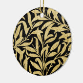 Glittering Gold en Black Leaf Pattern Keramisch Ornament (Links)