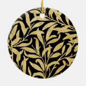 Glittering Gold en Black Leaf Pattern Keramisch Ornament (Achterkant)