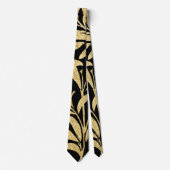 Glittering Gold en Black Leaf Pattern Stropdas (Voorkant)