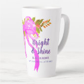 Glittering Pink Ribbon Kerstmis Latte Mok (Rechterhoek)