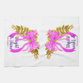 Glittering Pink Ribbon Kerstmis Theedoek (Horizontaal)