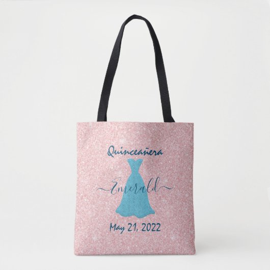 Glittering Quinceanera Herdenking Canvas tas (Voorkant)