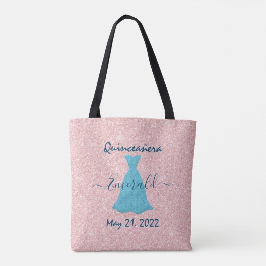 Glittering Quinceanera Herdenking Canvas tas (Achterkant)