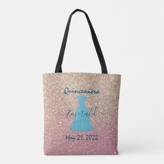 Glittering Quinceanera Herdenking Canvas tas (Achterkant)