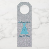 Glittering Quinceanera Herdenking Fles Hanger (Achterkant)