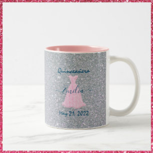 Glittering Quinceanera herdenking Two-Tone Coff Tweekleurige Koffiemok