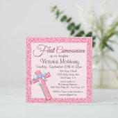 Glittering Sequin Pink Eerste Uitnodiging (Staand voorkant)