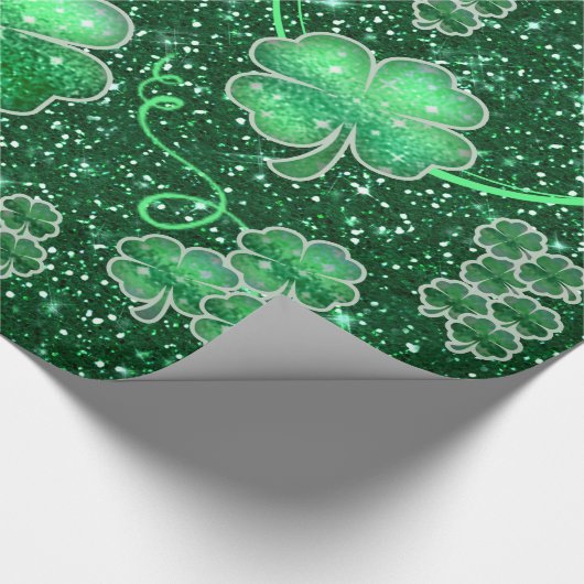 Glittering Shamrocks and Swirls ID289 Cadeaupapier (Hoek)
