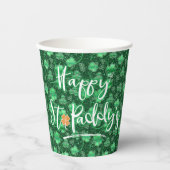 Glittering Shamrocks Happy St. Paddy's ID289 Papieren Bekers (Voorkant)