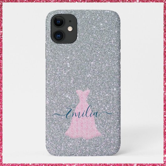 Glittering Silver Pink Gown Case-Mate iPhone Case