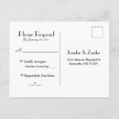 Glittering Snowy Forest Wedding RSVP Briefkaart (Achterkant)