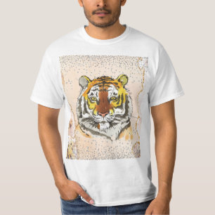 Glittering tijger bedrukt t-shirt