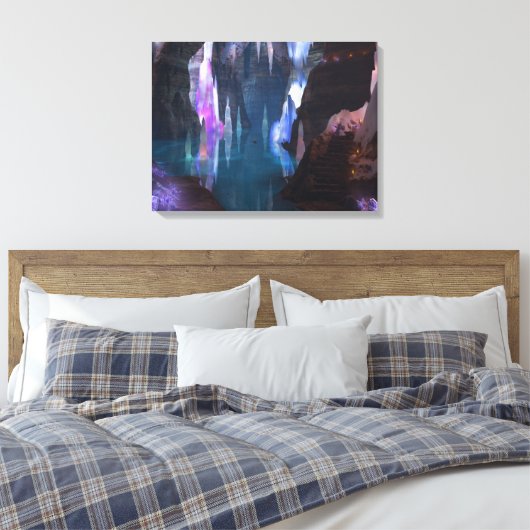Glittering veroorzaakt door Night Canvas Print (Insitu (Slaapkamer))