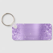 Glitterislavendel Folie Fancy monogram Sleutelhanger (Achterkant)