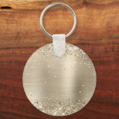 Glitterislichte goudfolie Fancy monogram Sleutelhanger (Achterkant)