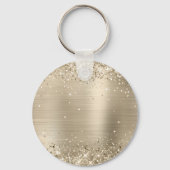 Glitterislichte goudfolie Fancy monogram Sleutelhanger (Achterkant)