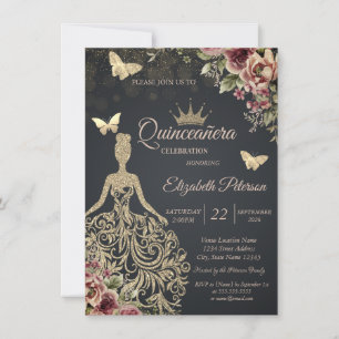 Glitterjurk, Vlinder Bloemenconfetti Kaart