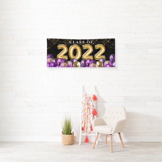 Glitterklasse goud en Paarse glitter van 2022 Afst Spandoek (Insitu)