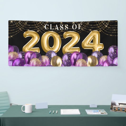 Glitterklasse goud en Paarse glitter van 2023 Afst Spandoek (Beurs)