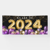 Glitterklasse goud en Paarse glitter van 2023 Afst Spandoek (Horizontaal)