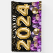 Glitterklasse goud en Paarse glitter van 2024 Afst Spandoek (Verticaal)